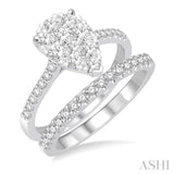 Pear Shape Lovebright Bridal Diamond Wedding Set