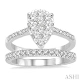 Pear Shape Lovebright Bridal Diamond Wedding Set