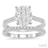 Oval Shape Lovebright Bridal Diamond Wedding Set