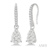 3/8 Ctw Pear Shape Diamond Lovebright Earrings in 14K White Gold