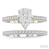 Pear Shape Lovebright Bridal Diamond Wedding Set