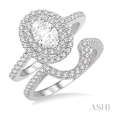 1 1/5 ct Diamond Wedding Set With 1 ct Engagement Ring and 1/5 ct Wedding Band in 14K White Gold