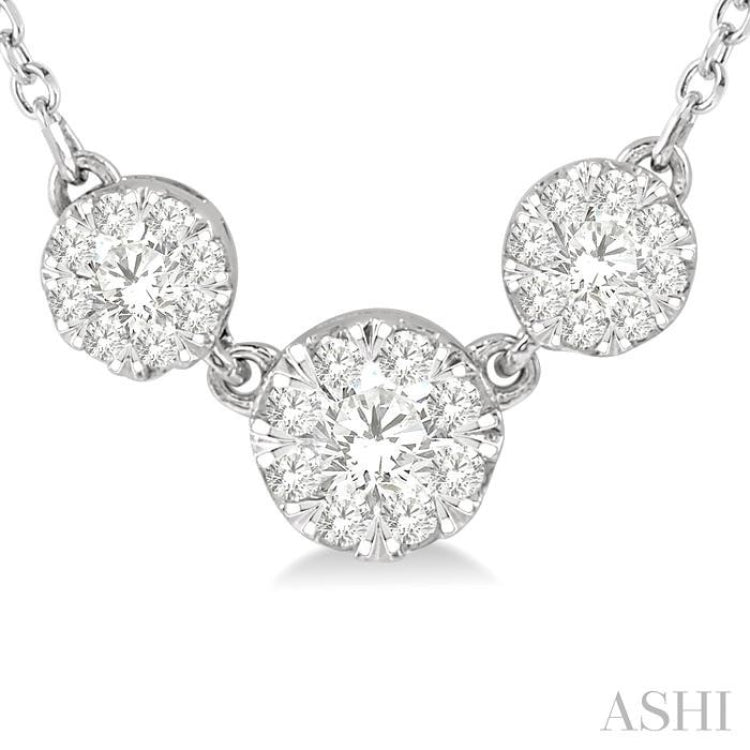 Lovebright Three Stone Diamond Necklace