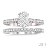 Oval Shape Lovebright Bridal Diamond Wedding Set