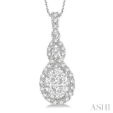 Oval Shape Lovebright Diamond Pendant