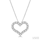 1/4 ctw Heart Shape Round Cut Diamond Pendant With Chain in 14K White Gold