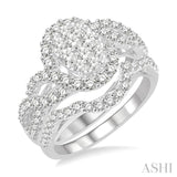 Oval Shape Lovebright Bridal Diamond Wedding Set