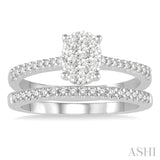 Oval Shape Lovebright Bridal Diamond Wedding Set