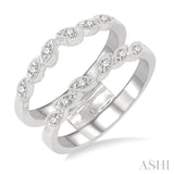 1/6 Ctw Round Cut Diamond Insert Ring in 14K White Gold