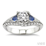 Gemstone & Diamond Semi-Mount Engagement Ring