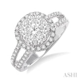 1 Ctw Lovebright Round Cut Diamond Engagement Ring in 14K White Gold