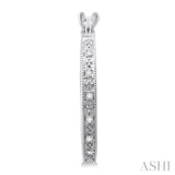 Silver Hoop Diamond Earrings