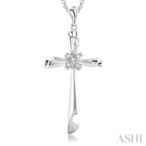 Silver Cross Diamond Pendant