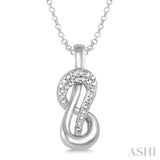 1/20 Ctw Single Cut Diamond Pendant in Sterling Silver with Chain