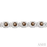 Silver Gemstone & Diamond Bracelet