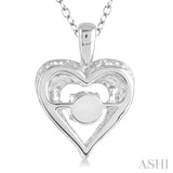 Silver Emotion Heart Shape Diamond Pendant