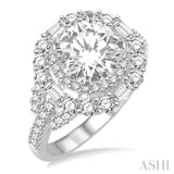 1 1/4 Ctw Diamond Semi-mount Engagement Ring in 14K White Gold