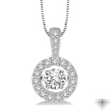 5/8 Ctw Round Cut Diamond Emotion Pendant in 14K White Gold with Chain