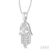 Diamond Hamsa Pendant