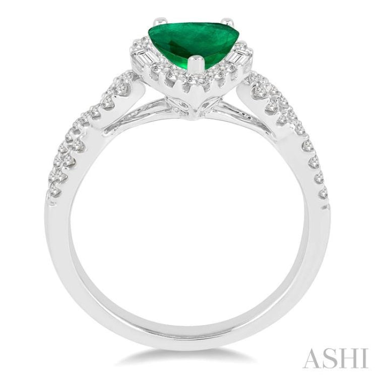 Pear Shape Gemstone & Diamond Ring