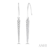 1/4 Ctw Icicle Shape Round Cut Diamond Hanging Earrings in 14K White Gold