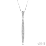 1/6 Ctw Marquise Round Cut Diamond Pendant With Link Chain in 10K White Gold