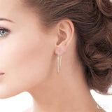 Diamond Straight Bar Earrings