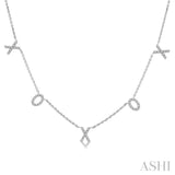 1/6 Ctw Naughts & Crosses Round Cut Diamond Necklace in 10K White Gold