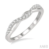 1/5 ctw Twisted Top Round Cut Diamond Wedding Band in 14K White Gold