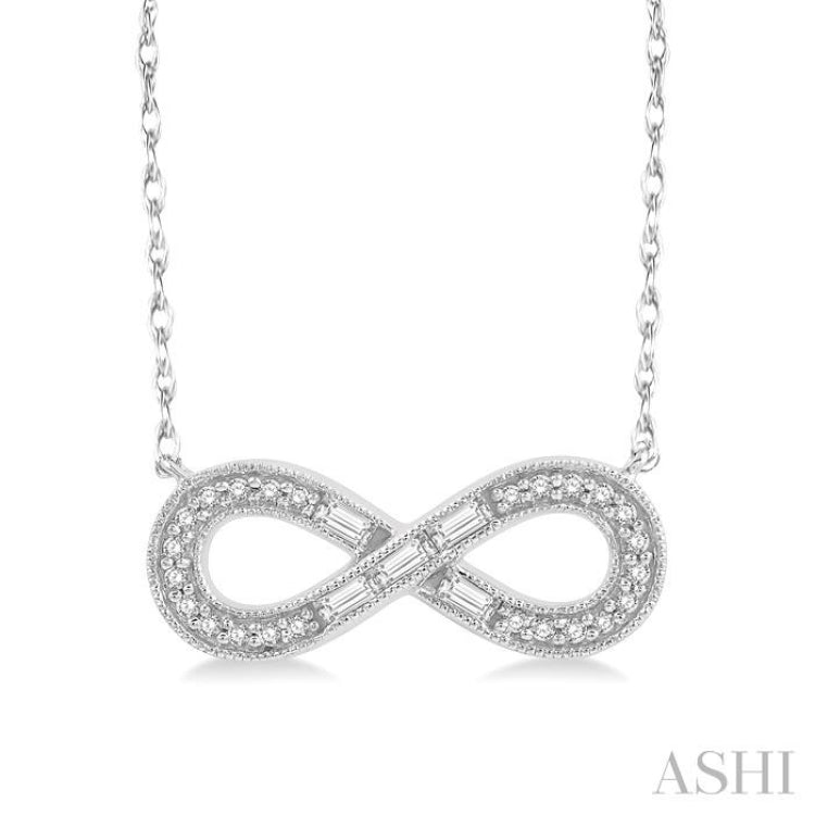 Infinity Shape Baguette Diamond Fashion Necklace