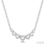 1/4 Ctw Graduated Diamond Smile Necklace in 14K White Gold
