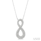1/4 ctw Round Cut Diamond Infinity Pendant With Chain in 14K White Gold