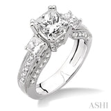 1 1/4 Ctw Diamond Semi-Mount Engagement Ring in 18K White Gold