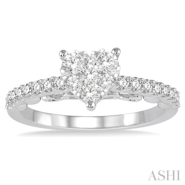 Heart Shape Lovebright Bridal Diamond Engagement Ring