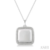 1/4 ctw Round Cut Diamond Square Locket Pendant With Chain in 10K White Gold