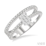 Oval Shape Lovebright Diamond Fashion Ring