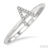 1/20 ctw Initial 'A' Round Cut Diamond Fashion Ring in 10K White Gold