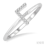 1/20 ctw Initial 'F' Round Cut Diamond Fashion Ring in 10K White Gold