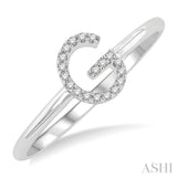 1/20 ctw Initial 'G' Round Cut Diamond Fashion Ring in 10K White Gold