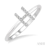 1/20 ctw Initial 'H' Round Cut Diamond Fashion Ring in 10K White Gold