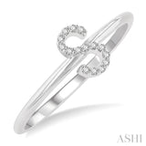 1/20 ctw Initial 'S' Round Cut Diamond Fashion Ring in 10K White Gold